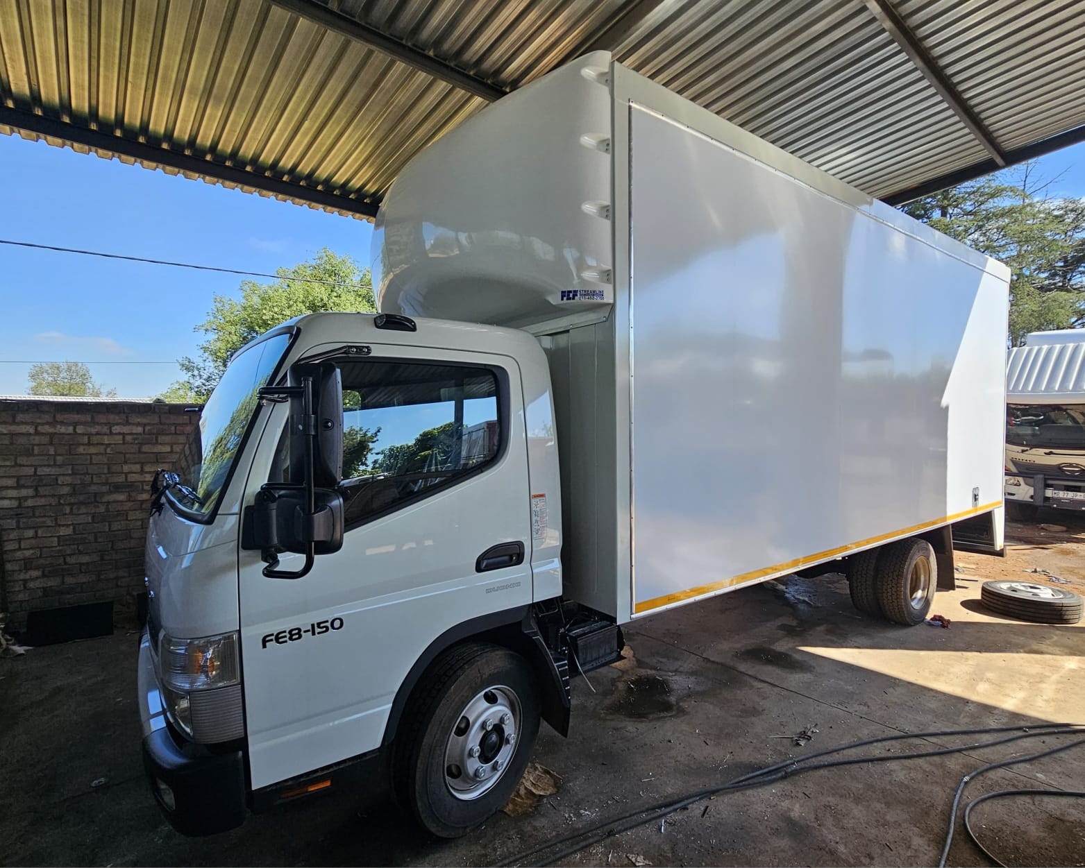 Professional movers working